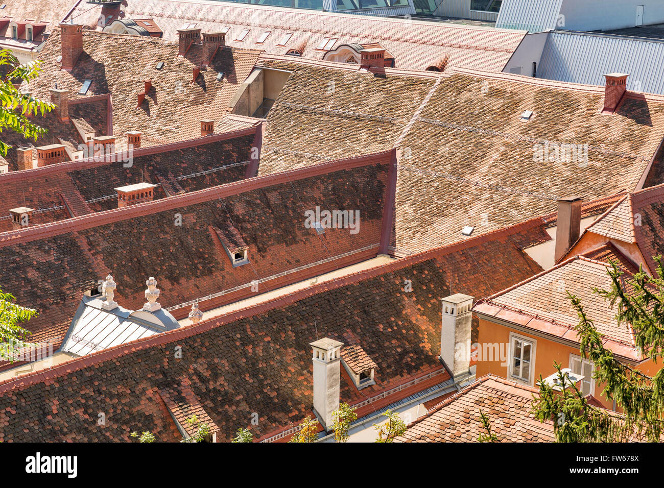 Graz aerial downtown cityscape, Austria Stock Photo - Alamy