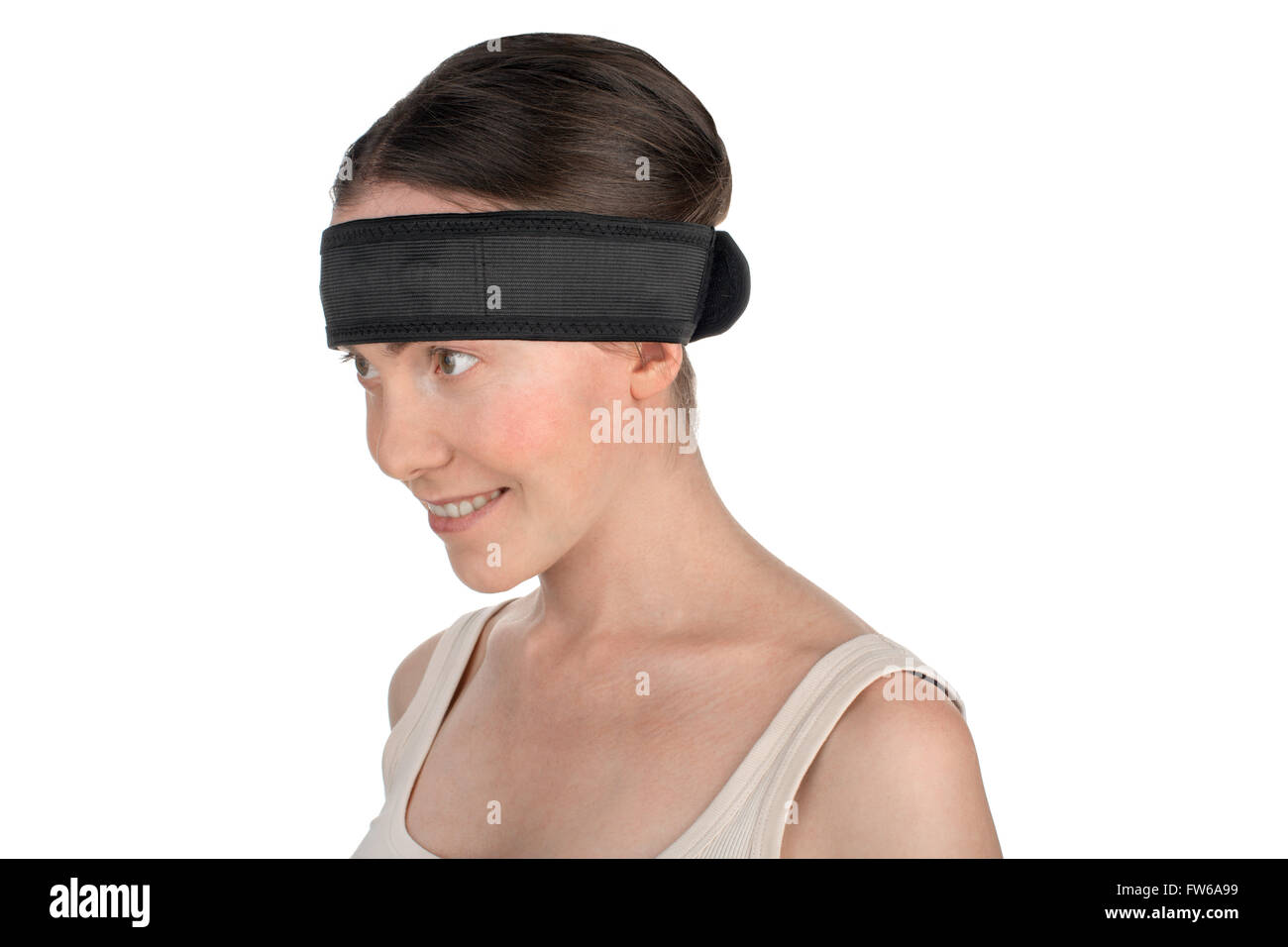 Woman with a sports headband Stock Photo