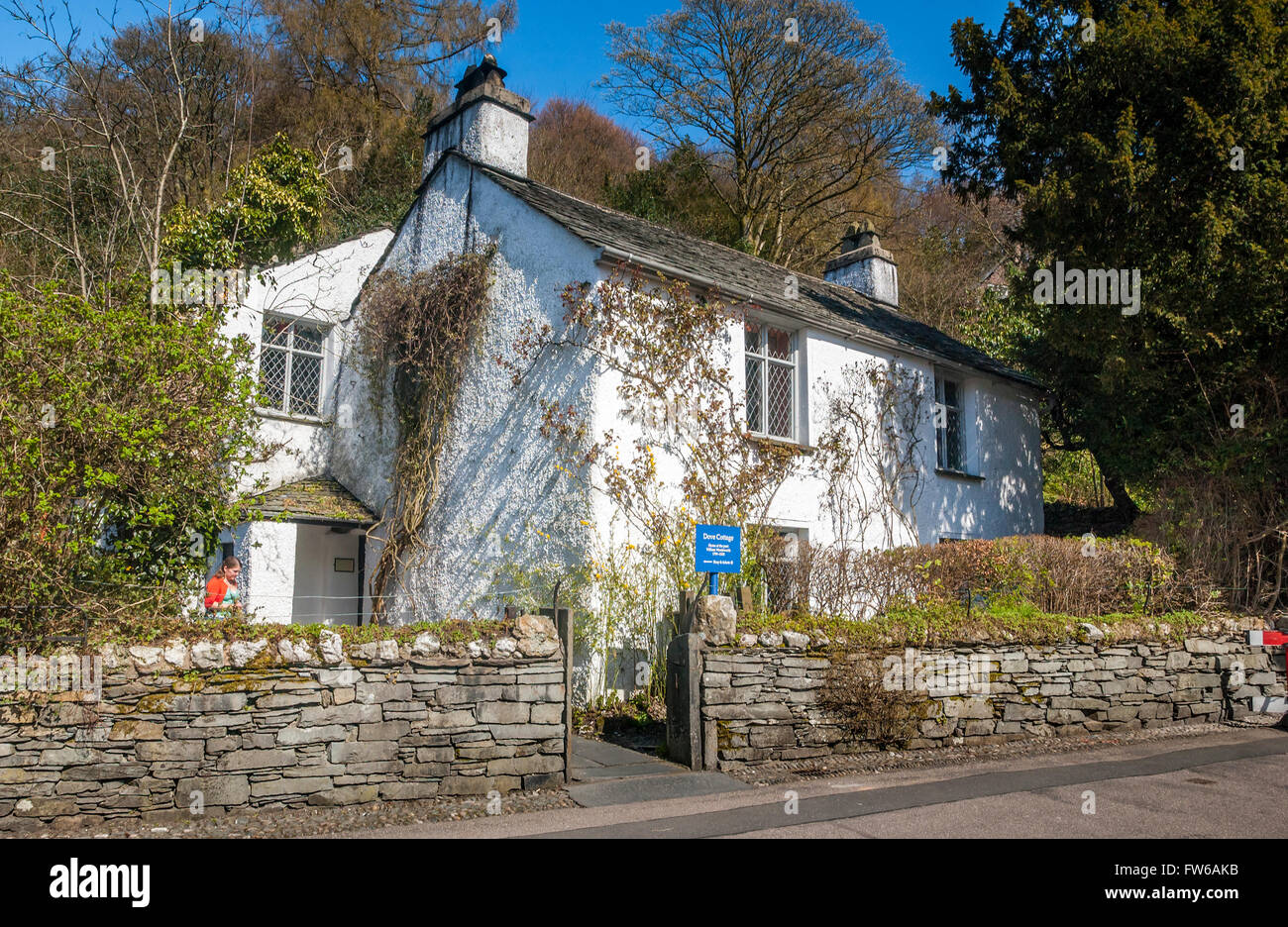 Dove Cottage in Grasmere in the Lake district. Home of William and Dorothy Wordsworth. Cumbria North West England. Stock Photo