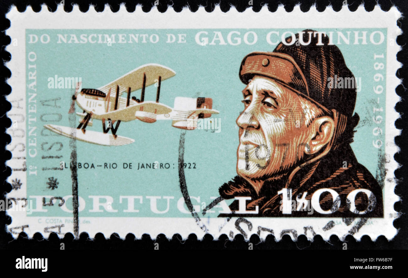PORTUGAL - CIRCA 1969: A stamp printed in Portugal shows Gago Coutinho,  circa 1969 Stock Photo - Alamy
