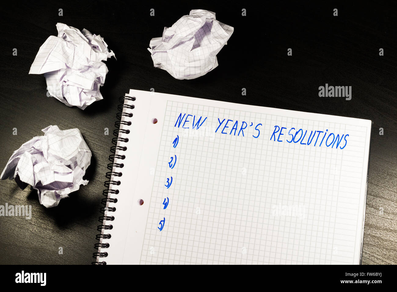 New Year's Resolution or Goals Stock Photo