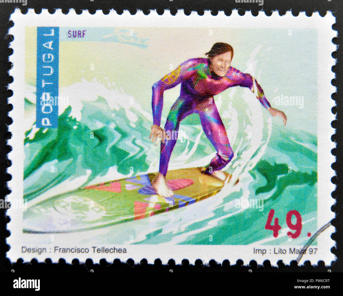 Vintage stamp surfer hi-res stock photography and images - Alamy
