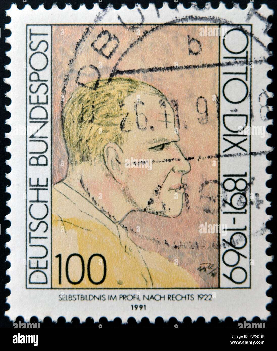 GERMANY - CIRCA 1991: A stamp printed in Germany shows Otto Dix, circa 1991 Stock Photo