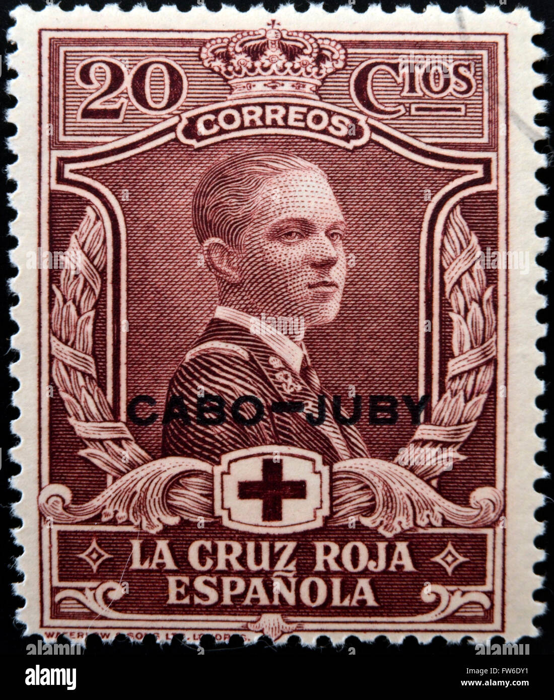 SPAIN - CIRCA 1907: A stamp printed in Spain shows Alfonso XII, circa 1907 Stock Photo