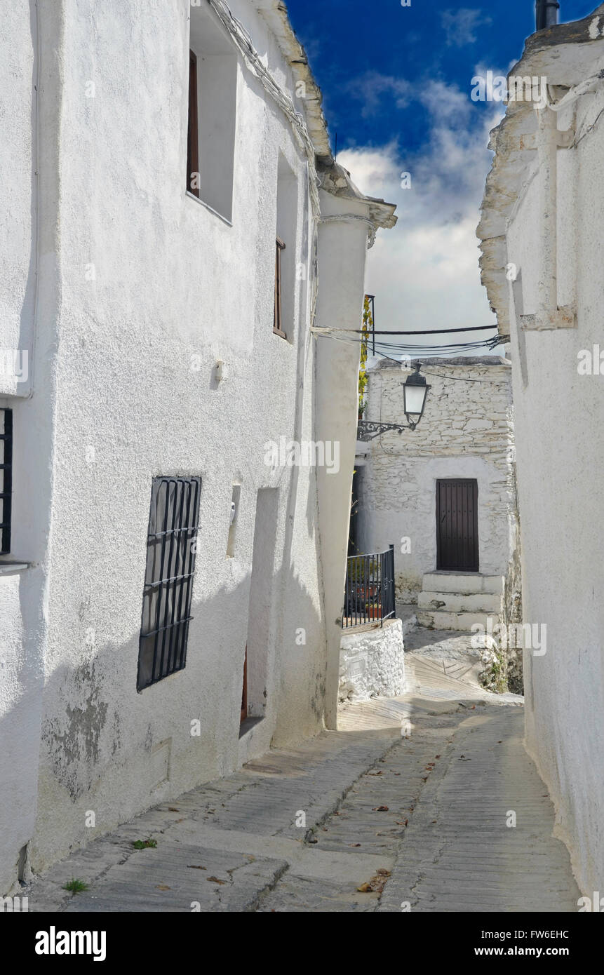 Street of Capileira in La Alpujarra, Granada, Spain Stock Photo