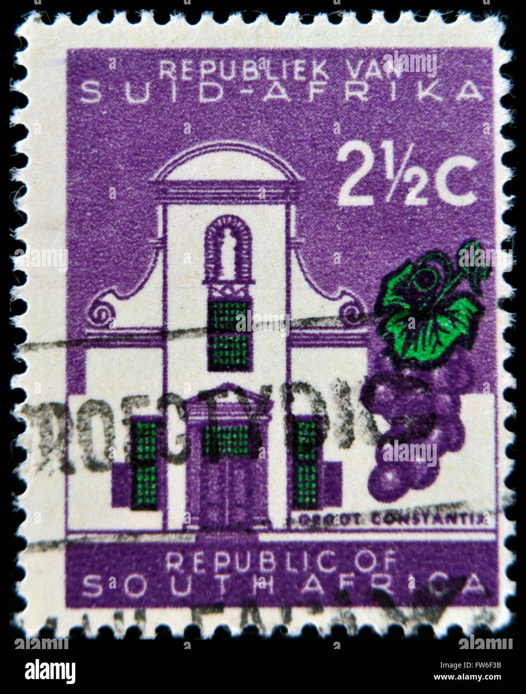 SOUTH AFRICA - CIRCA 1960: A stamp printed in RSA shows Groot Constantia, circa 1960 Stock Photo