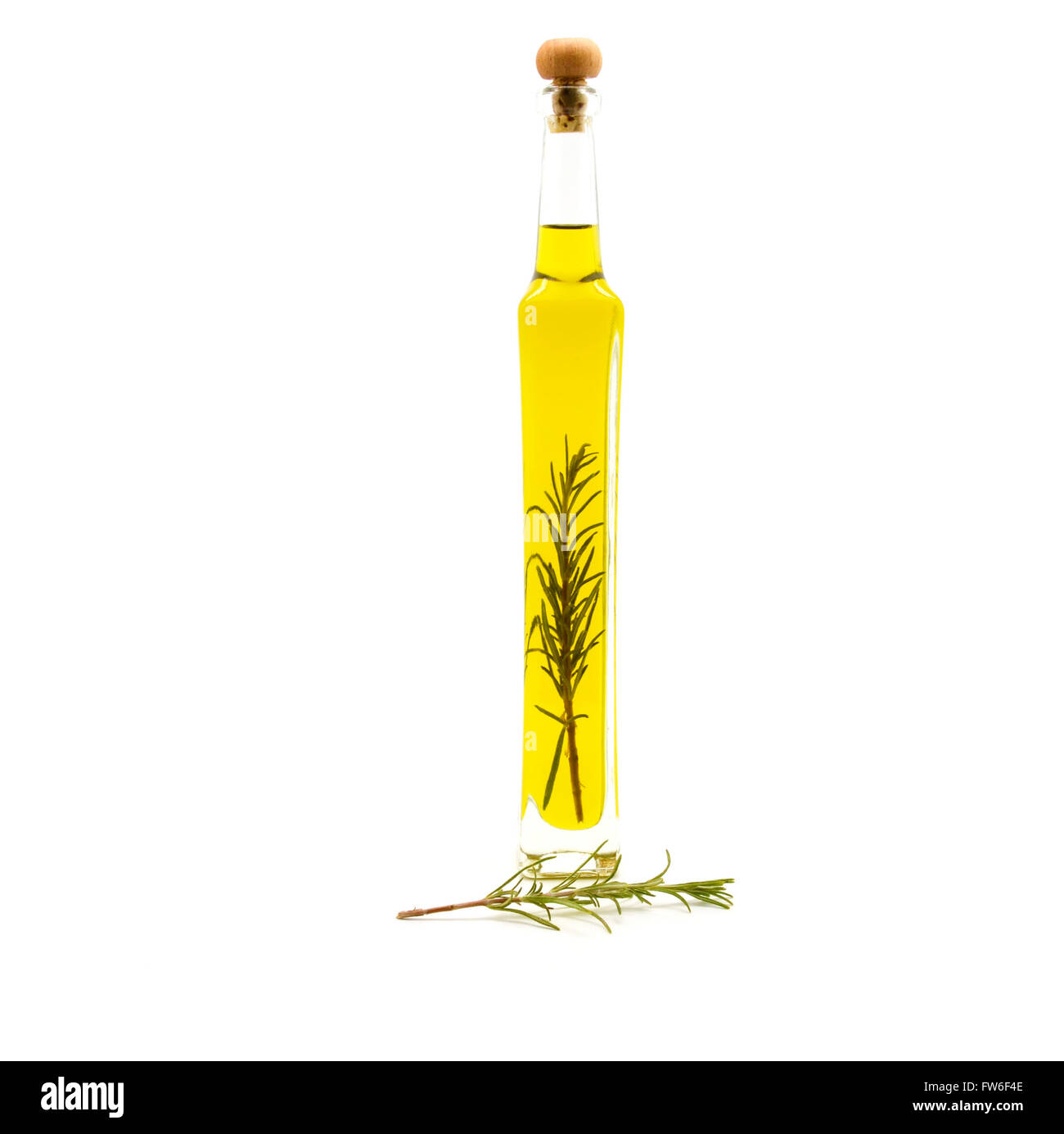 oil flavored with rosemary branch Stock Photo Alamy