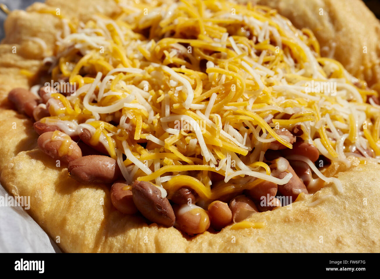 Chile Bean Frybread With Shredded Cheese A Typical Dish