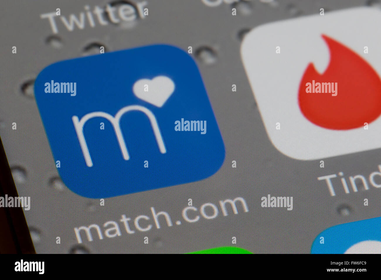 match.com internet dating app Stock Photo
