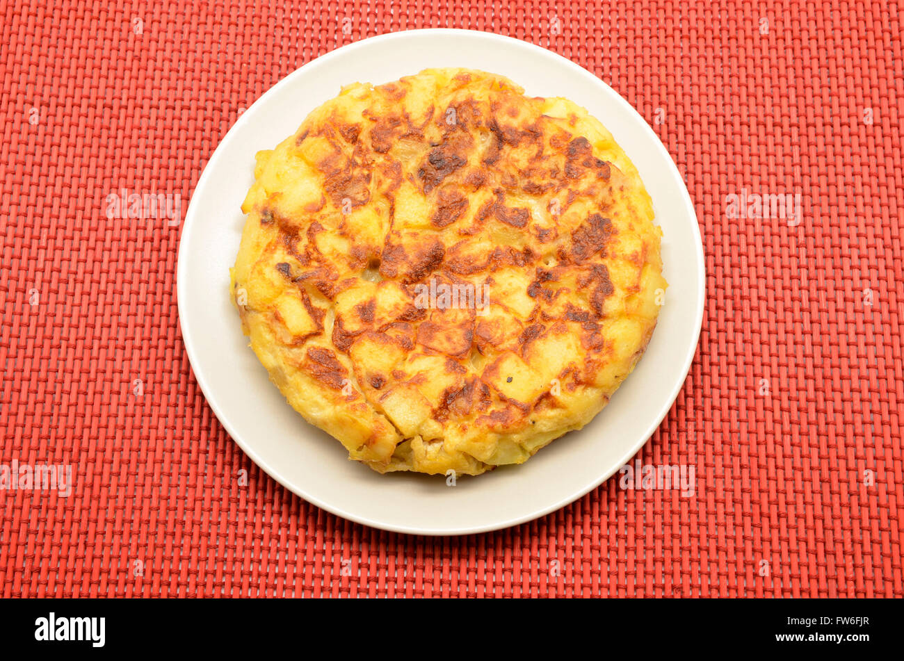 Spanish tortilla (omelet with potatoes and onions) Stock Photo