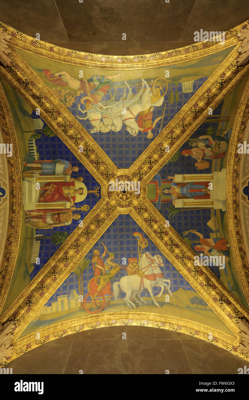 The celling of the Morgan Library & Museum, Manhattan, New York City, USA Stock Photo