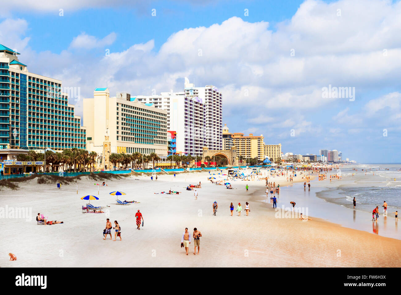 Daytona beach and hotels, Florida, USA Stock Photo