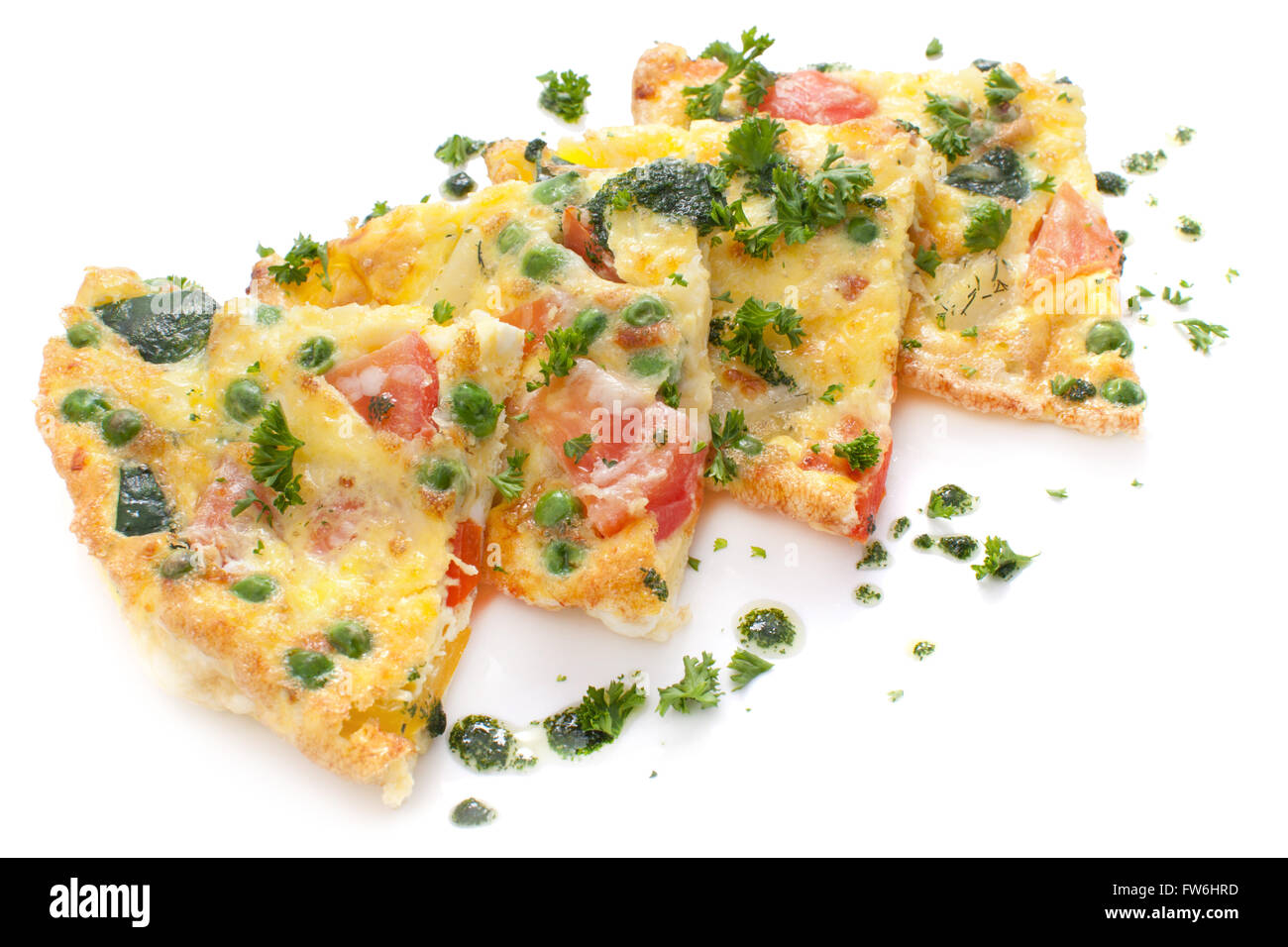Vegetable and Cheese Omelette, frittata Stock Photo - Alamy