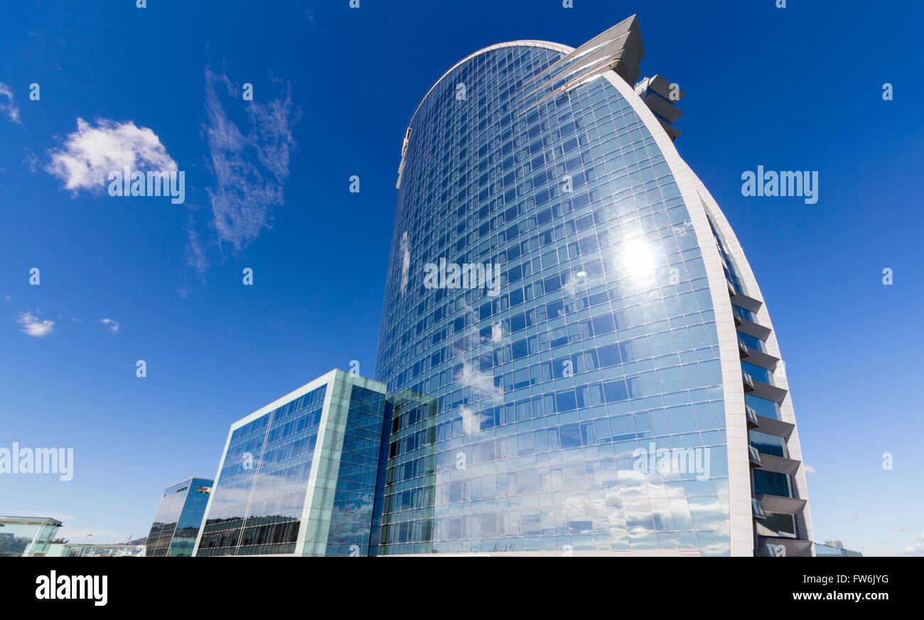 Frontal view of the W Barcelona Hotel, designed by Architect Ricardo Bofill Stock Photo
