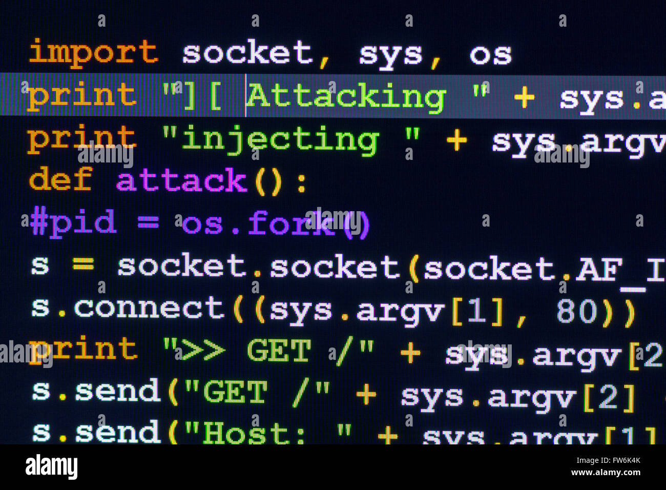 Conceptual of cyber attack Stock Photo