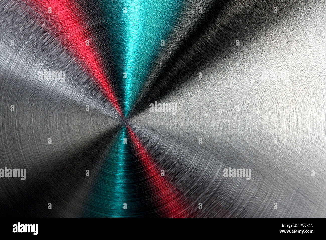 Shiny abstract metallic texture with blue, red and silver ray patterns ...