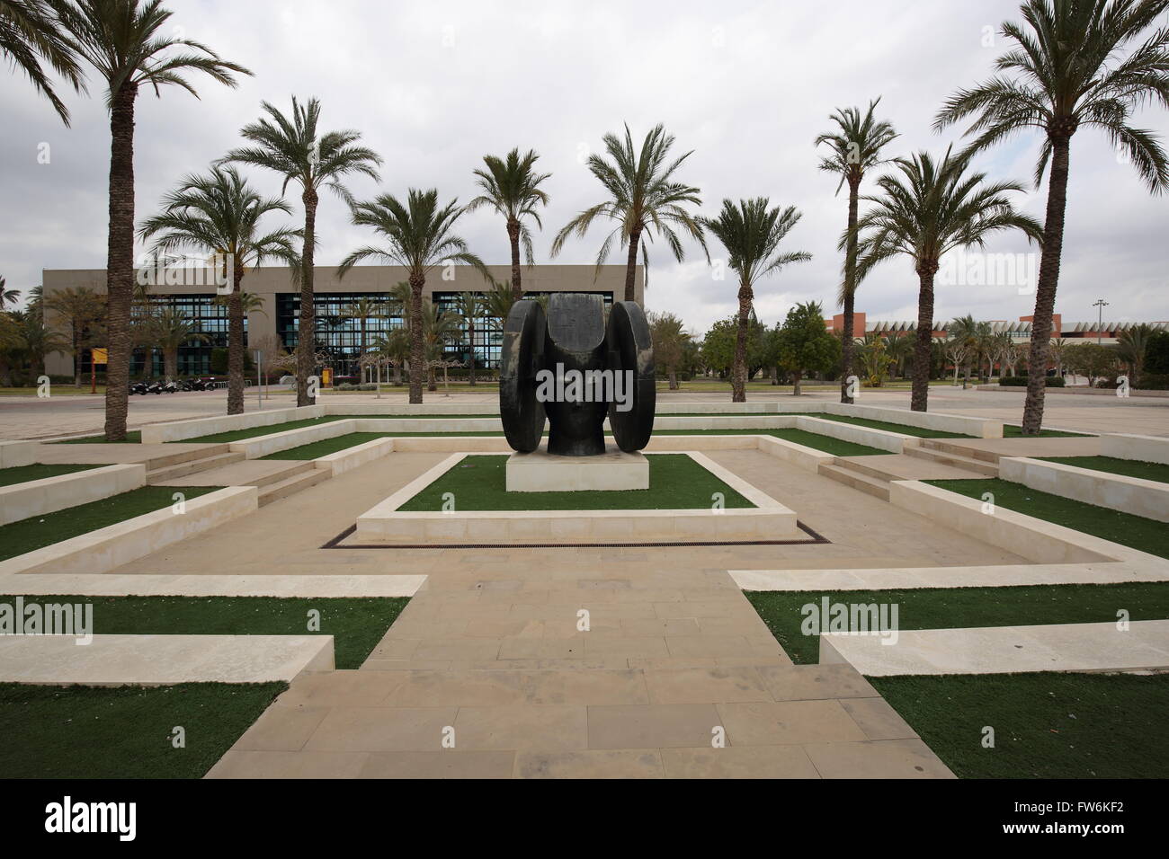 Elche, Spain. March 17, 2016: gardens of the University Miguel Hernández of Elche Stock Photo