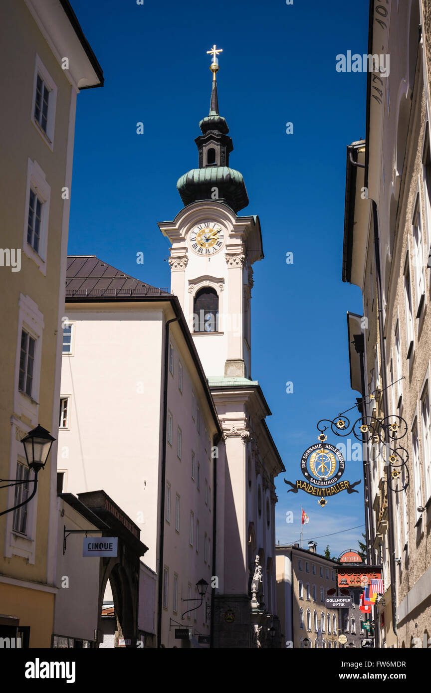 St SebastianÕs Church, Salzburg. 1750 late Baroque by Tyrolese architect Kassian Singer. Renovated 1820. Leopold Mozart and Stock Photo