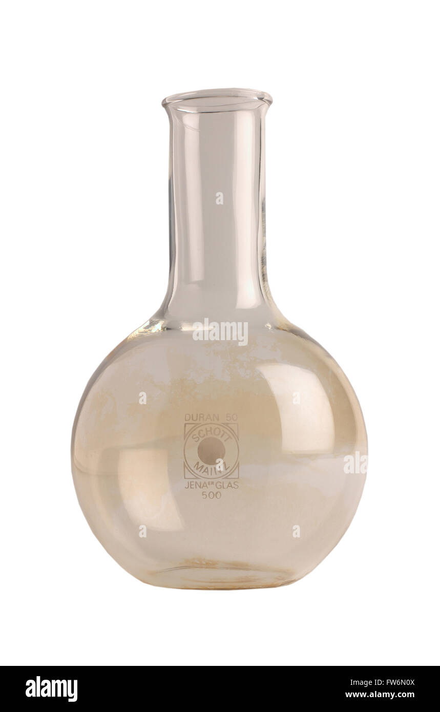 flask for laboratory purpose on a white background cutout Stock Photo