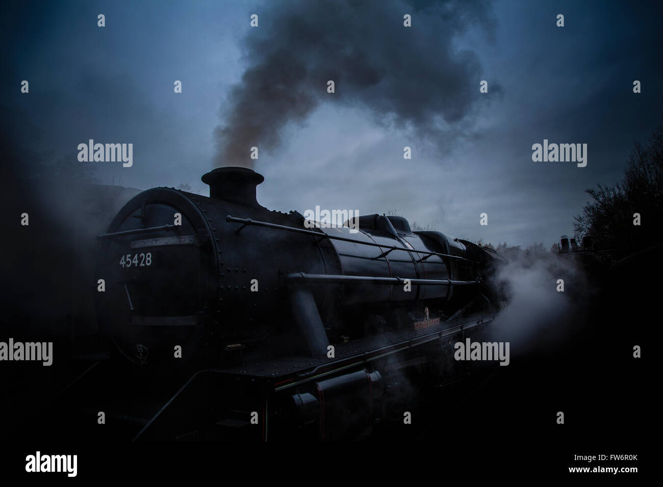 Dramatic Steam Train Stock Photo