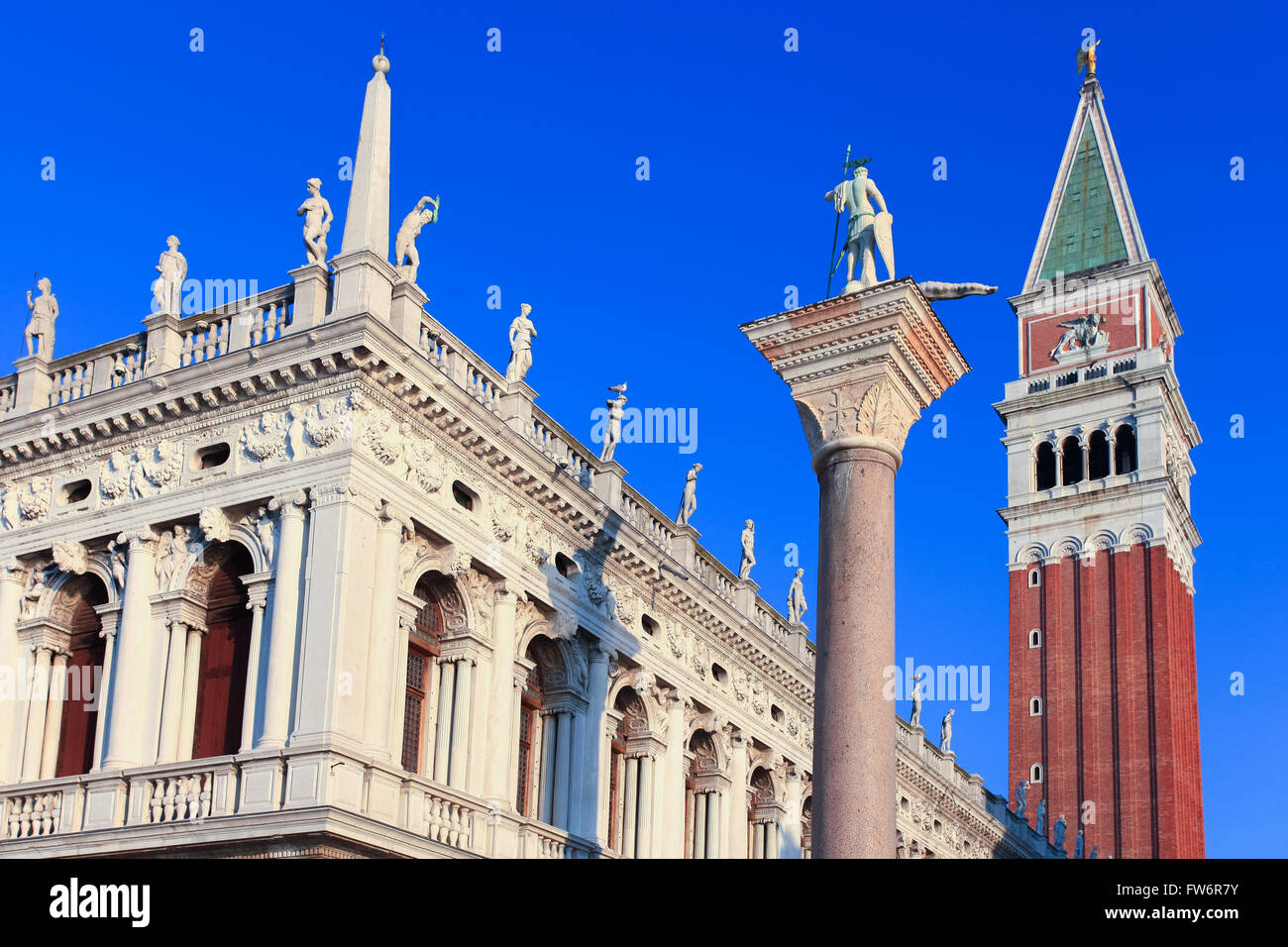 San Marco - The Zecca of Venice and St. Mark's Campanile Stock Photo