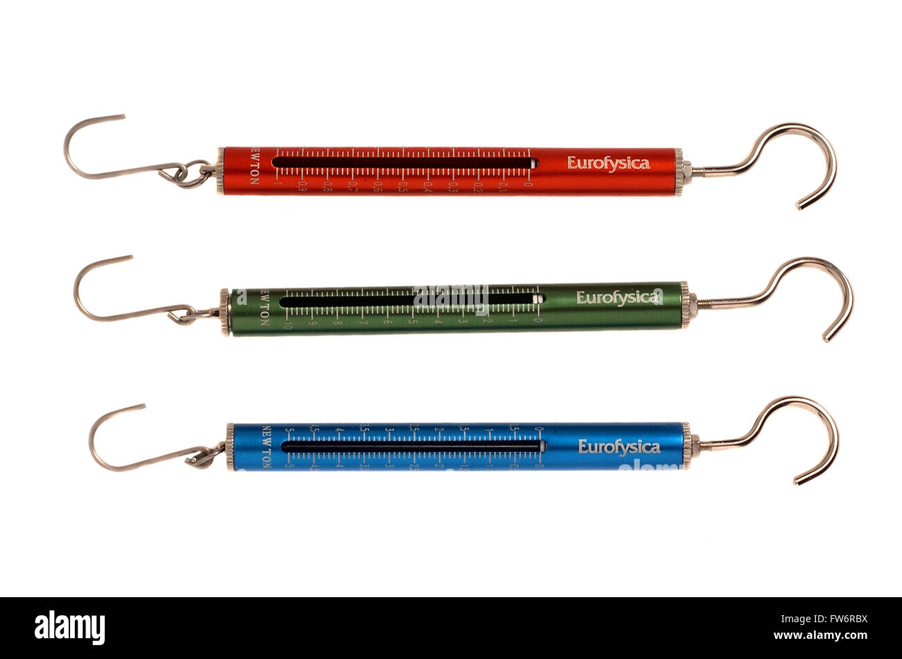 three spring scales on a white background cutout Stock Photo Alamy