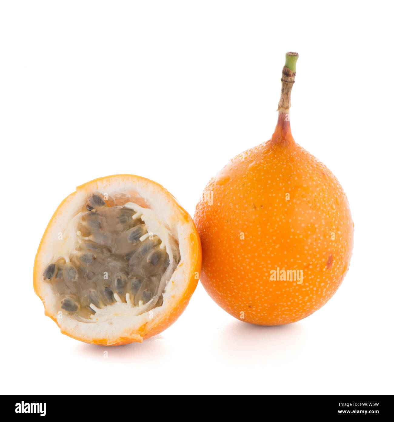 Passion fruit maracuja granadilla on white background Stock Photo - Alamy