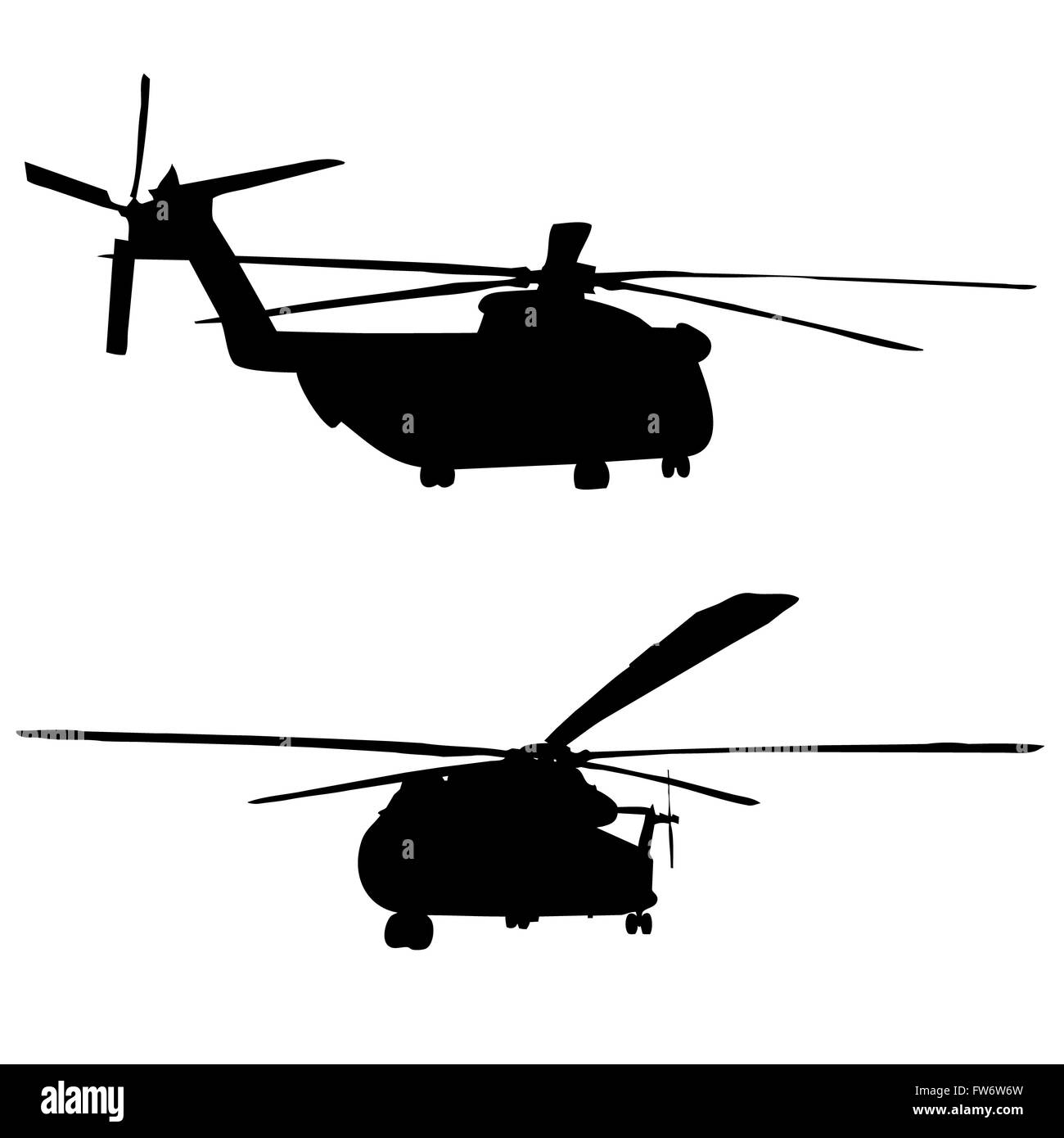 CH52 helicopter silhouette isolated vector illustration Stock Photo