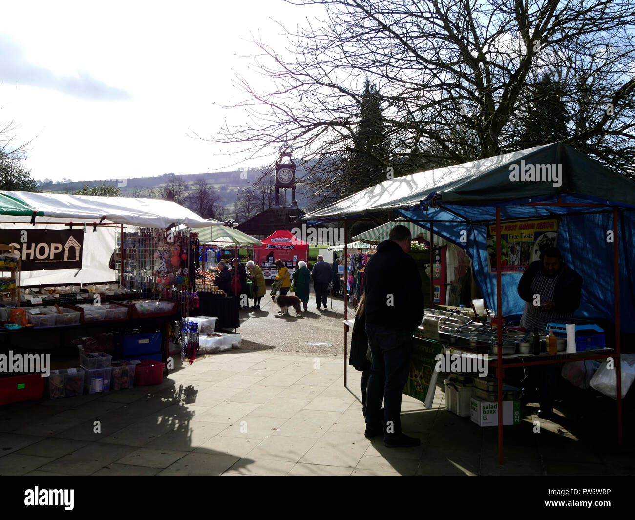 Open air market day Matlock Peak District National Park, Derbyshire