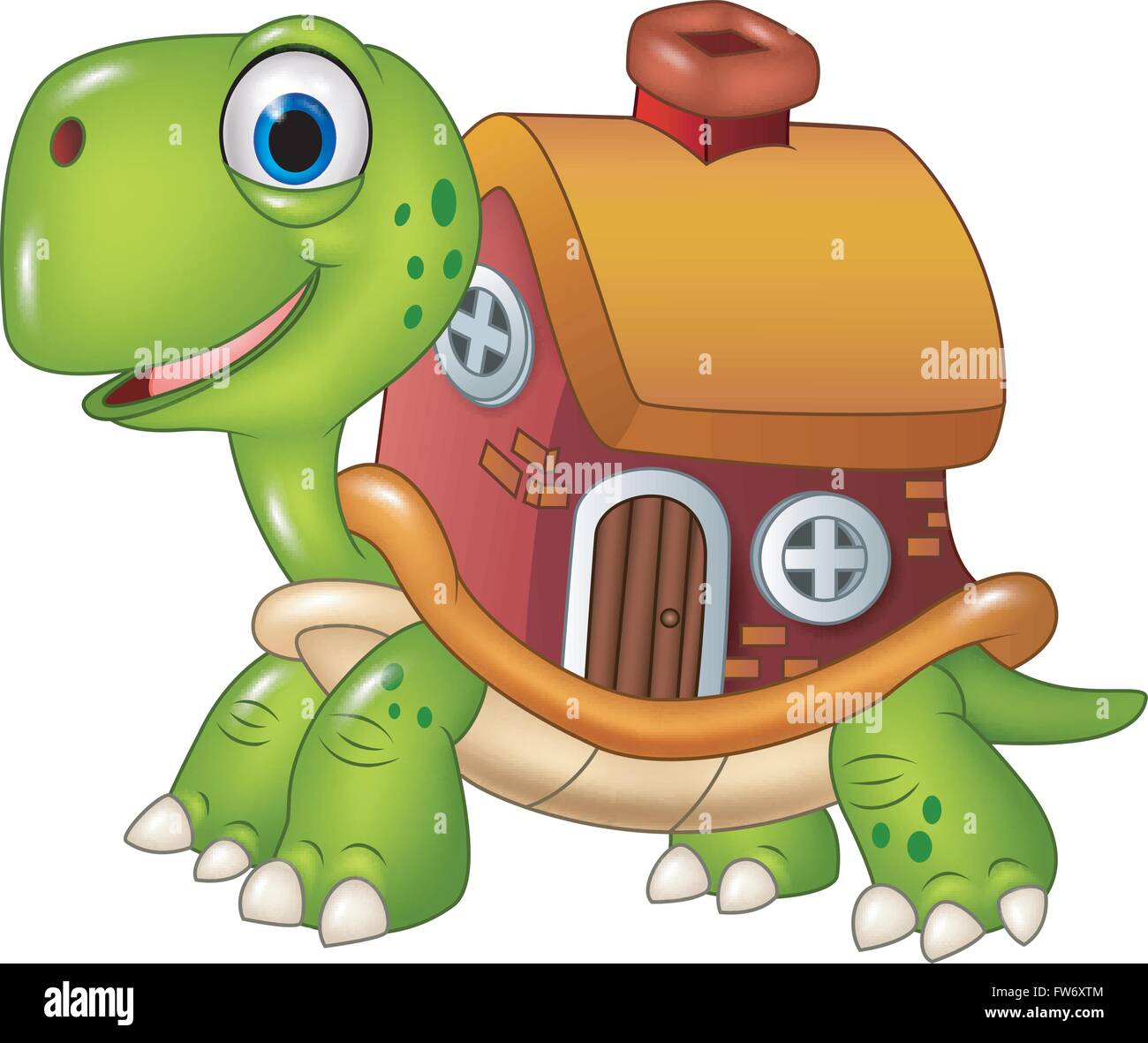 Cute turtle with shell house Stock Vector Image & Art - Alamy