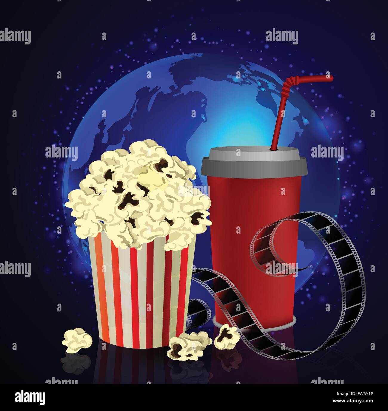 Popcorn and movie film Stock Vector Image & Art Alamy
