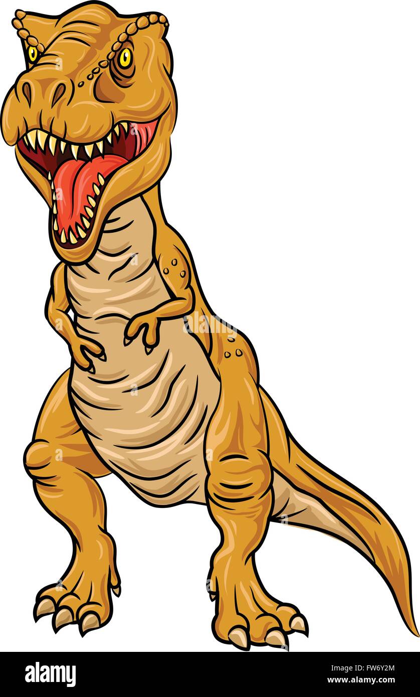 Tyrannosaurus Rex character isolated on white background Stock Vector