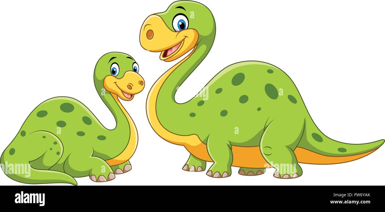 Happy mother with baby dinosaur posing isolated on white background ...