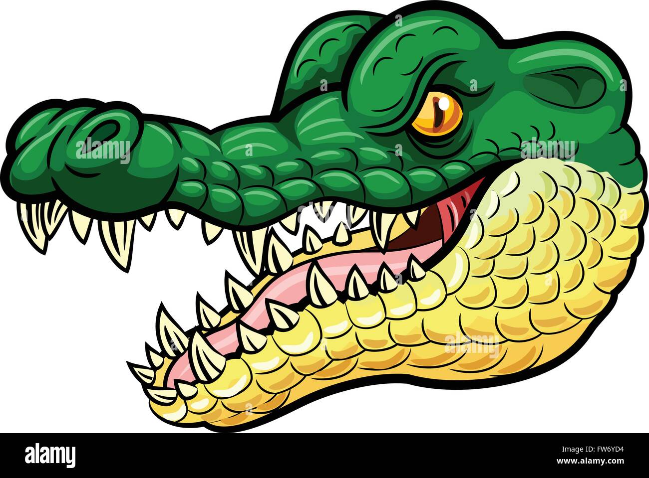 Cartoon angry crocodile mascot Stock Vector