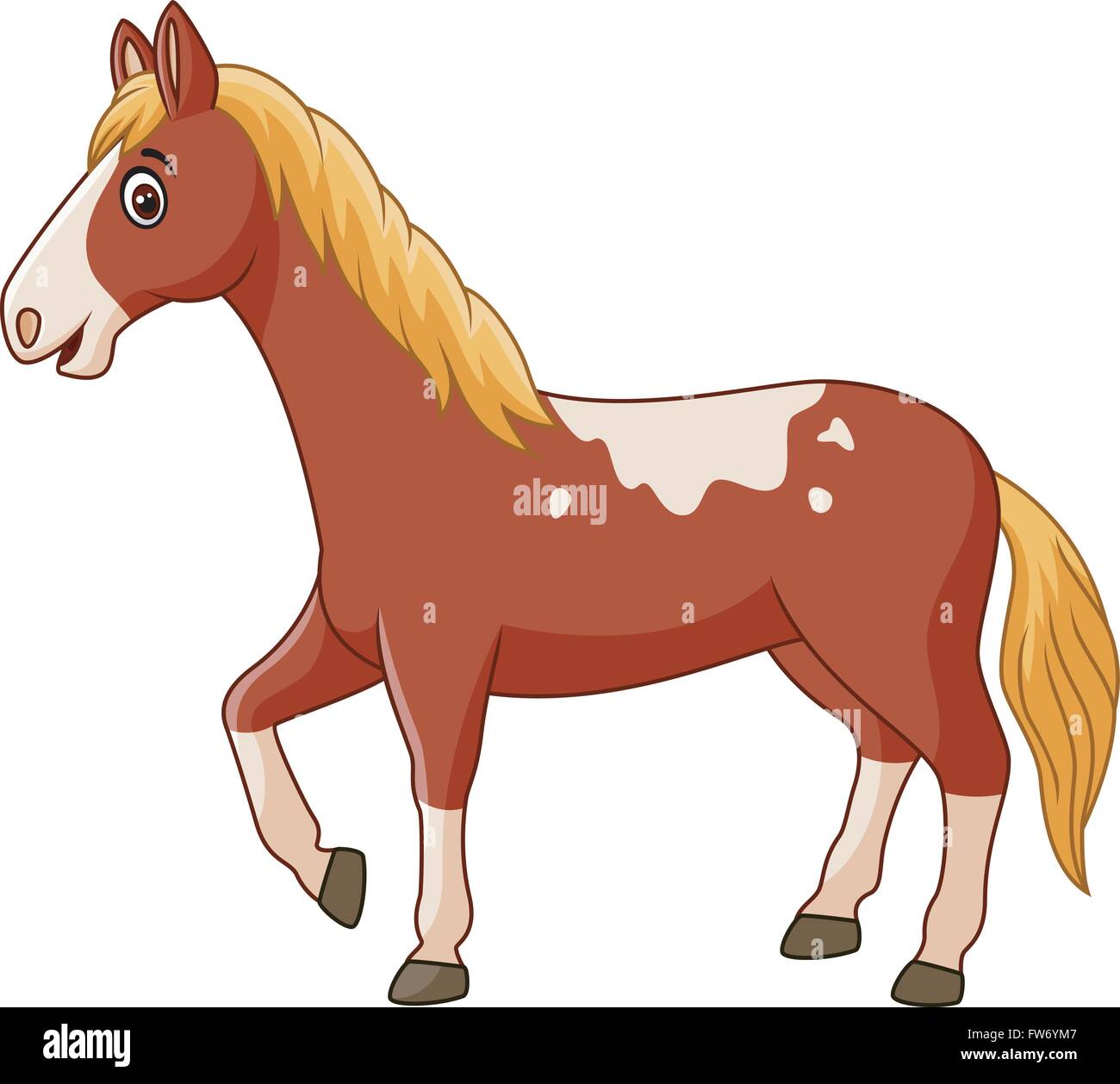 Beautiful horse posing isolated on white background Stock Vector Image ...