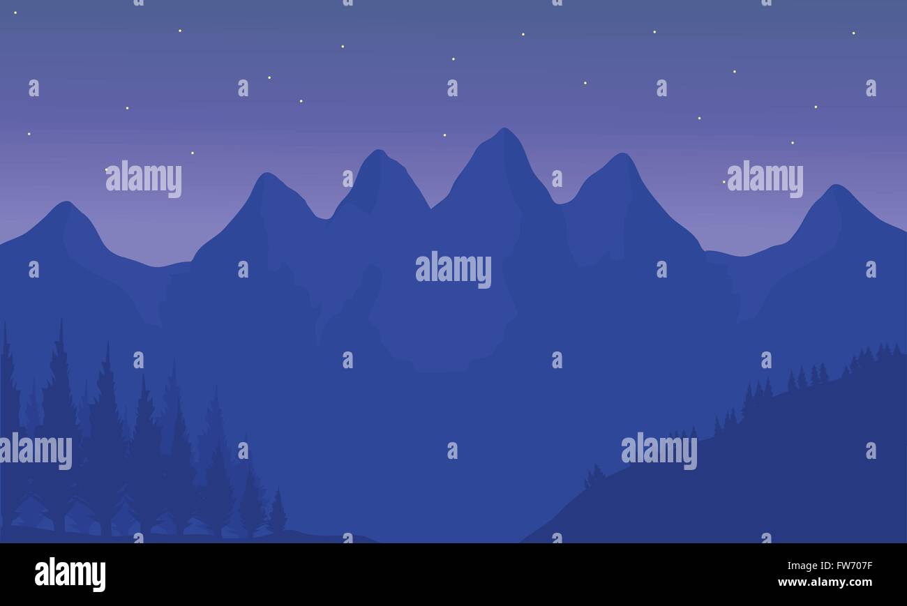 Silhouette of mountain with purple background Stock Vector Image & Art ...