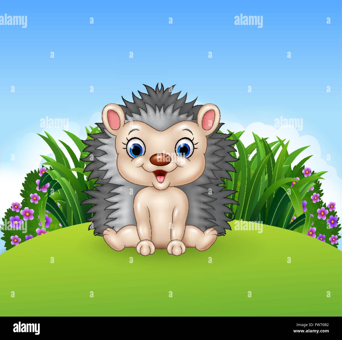 Cute baby hedgehog sitting isolated on transparent background Stock Vector  Image & Art - Alamy