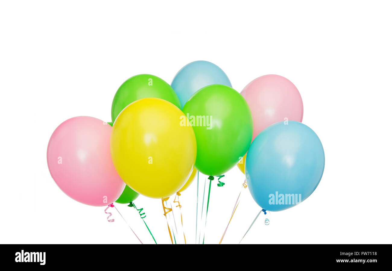 bunch of inflated helium balloons Stock Photo Alamy