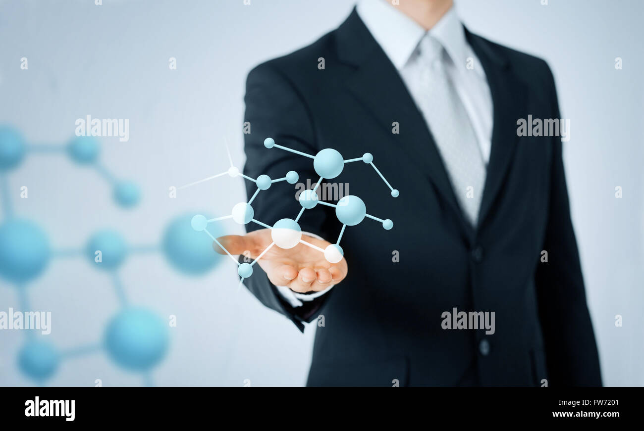close up of man showing molecule formula Stock Photo - Alamy