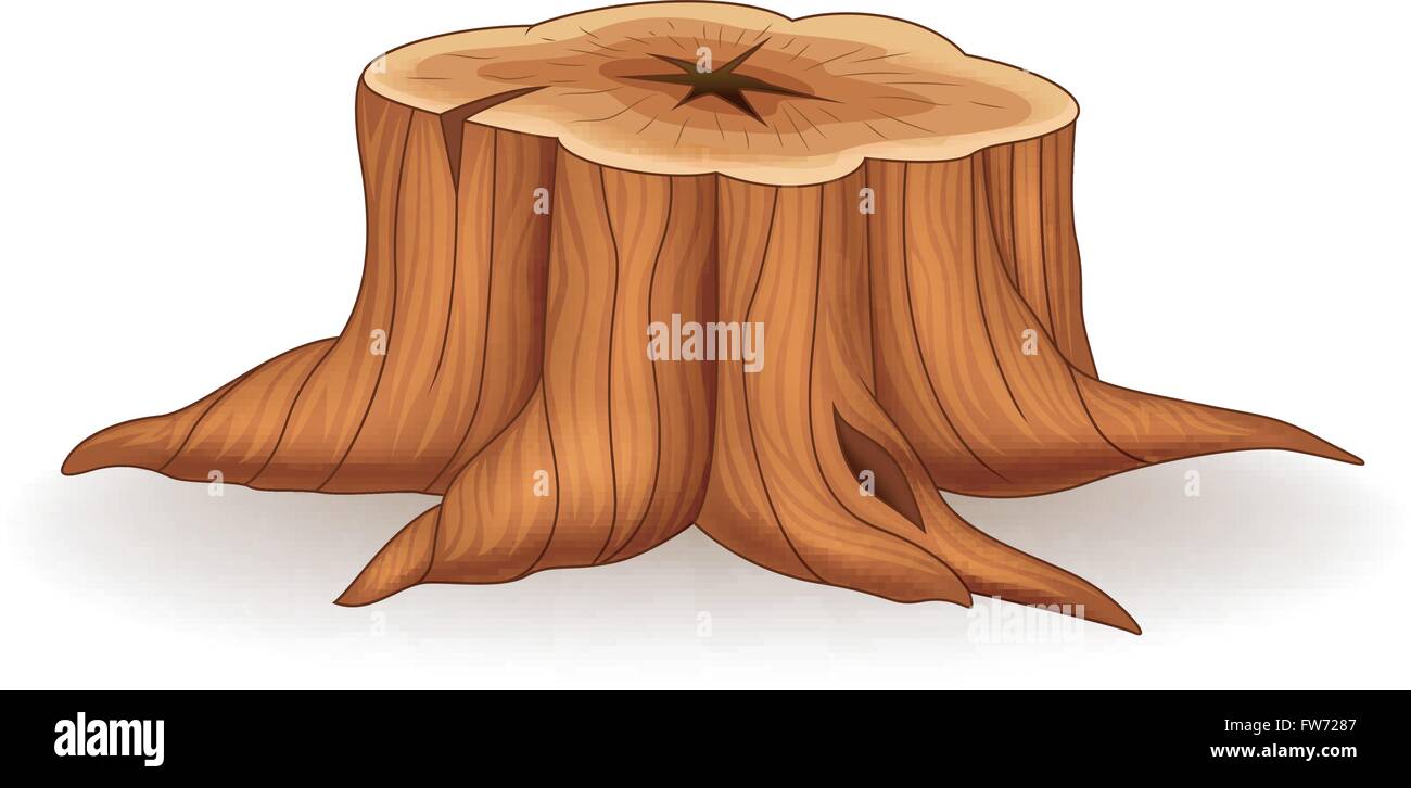 Illustration of tree stump Stock Vector