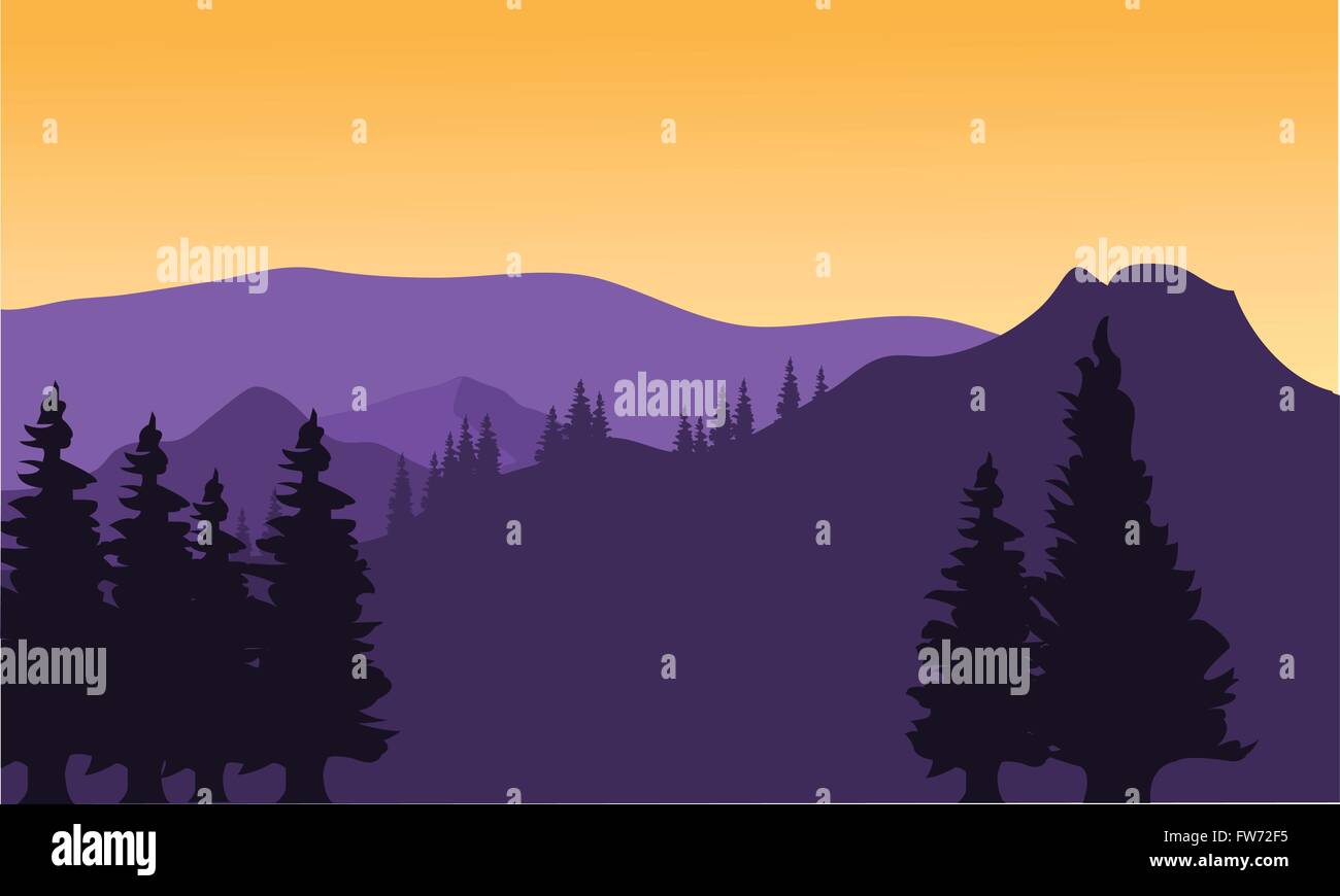 Bird silhouette in fir tree Stock Vector Images - Alamy