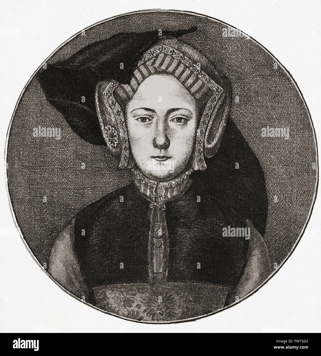 Catherine of Aragon, also spelled Katherine, 1485-1536.  Spanish born first wife of King Henry VIII of England. Stock Photo