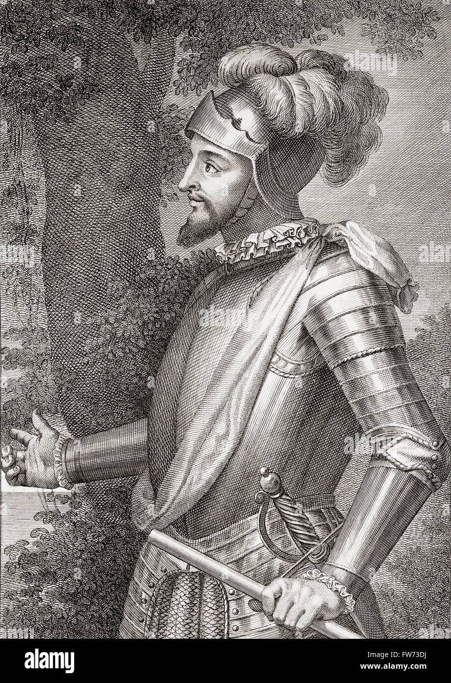 Vasco Núñez de Balboa, 1475-1519.  Spanish conquistador and explorer.  After a 19th century engraving. Stock Photo