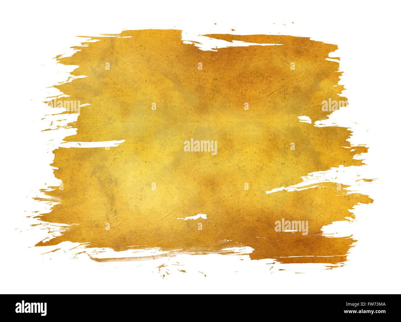 Pinceau doré sur fond blanc. Isolat de texture de peinture dorée. Photo de  haute qualité Photo Stock - Alamy