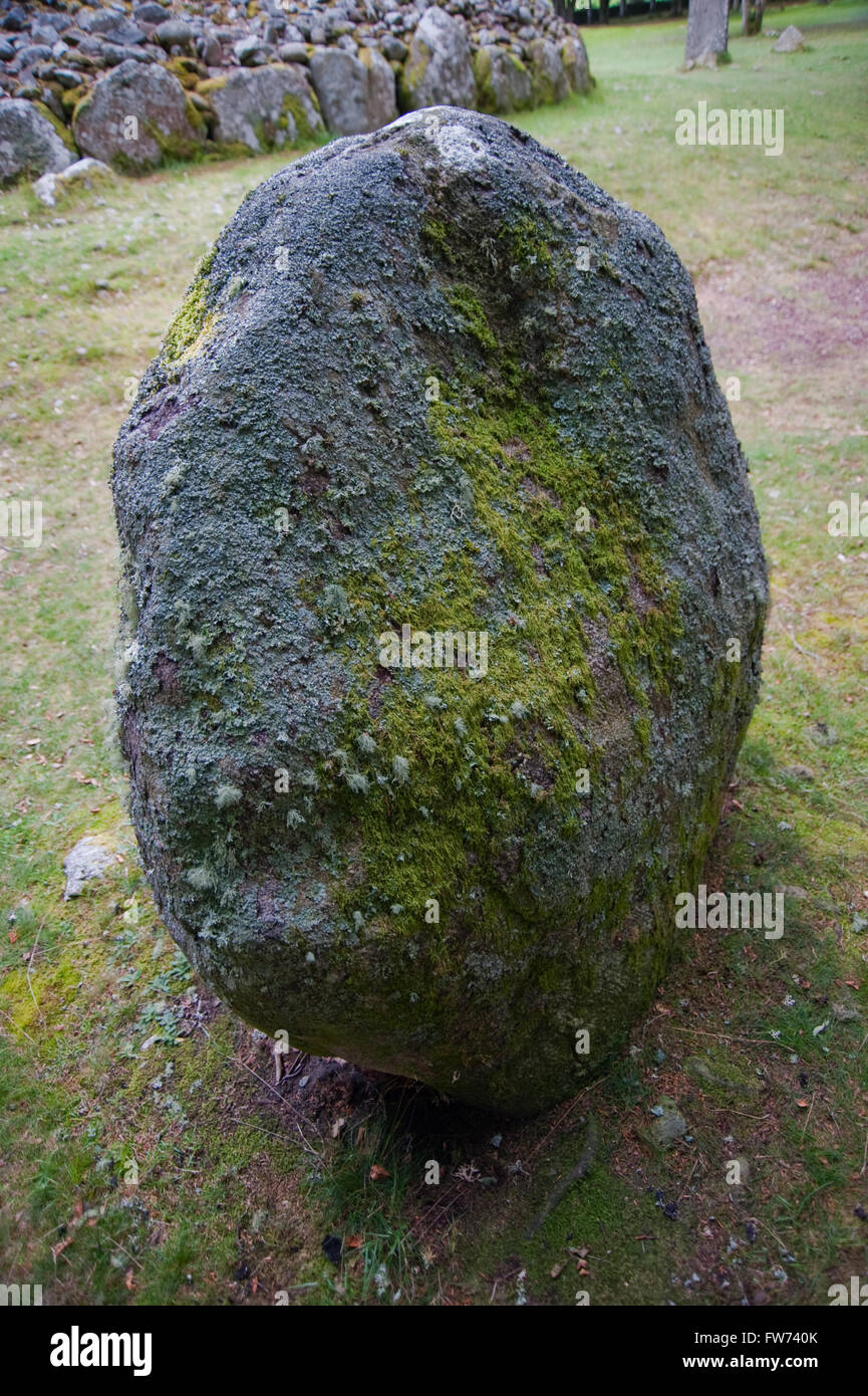 Standing stone at Balnuran of Clava Stock Photo