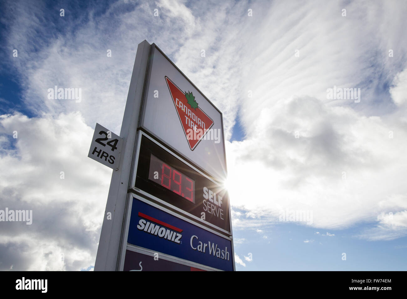 Gas prices at a Canadian Tire in Kingston, Ont., on Wednesday Jan. 27