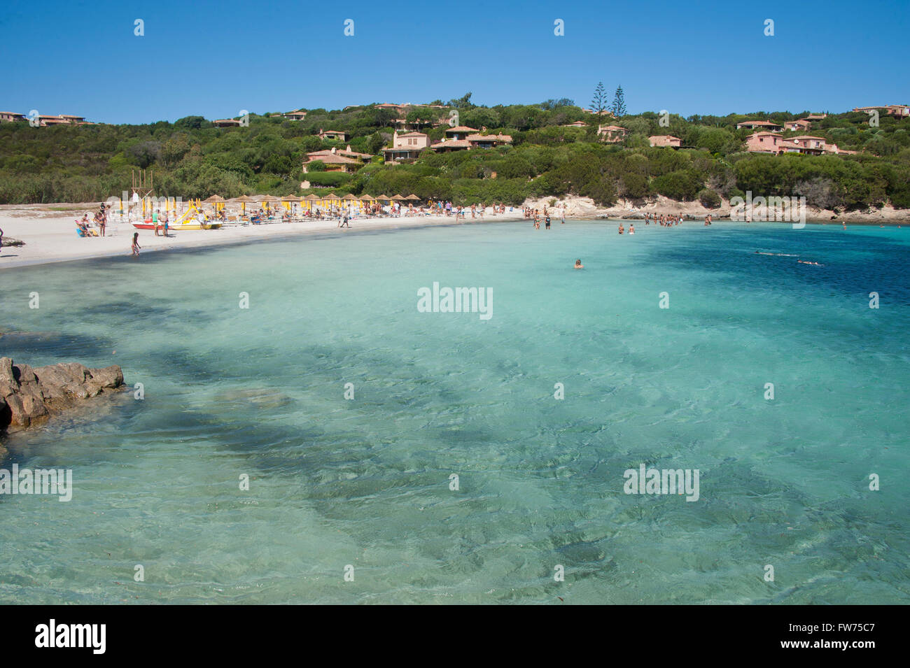 The wonderful colors of the sea in cala granu, a bay near Porto Cervo in Costa  Smeralda Stock Photo - Alamy