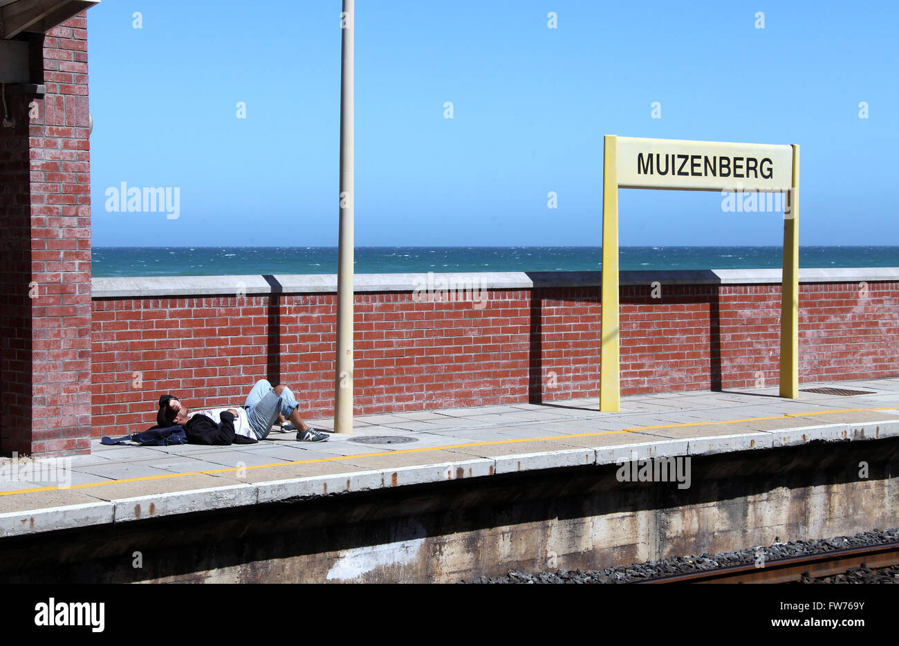 Muizenberg Station on the False Bay coast of Cape Town in South Africa Stock Photo