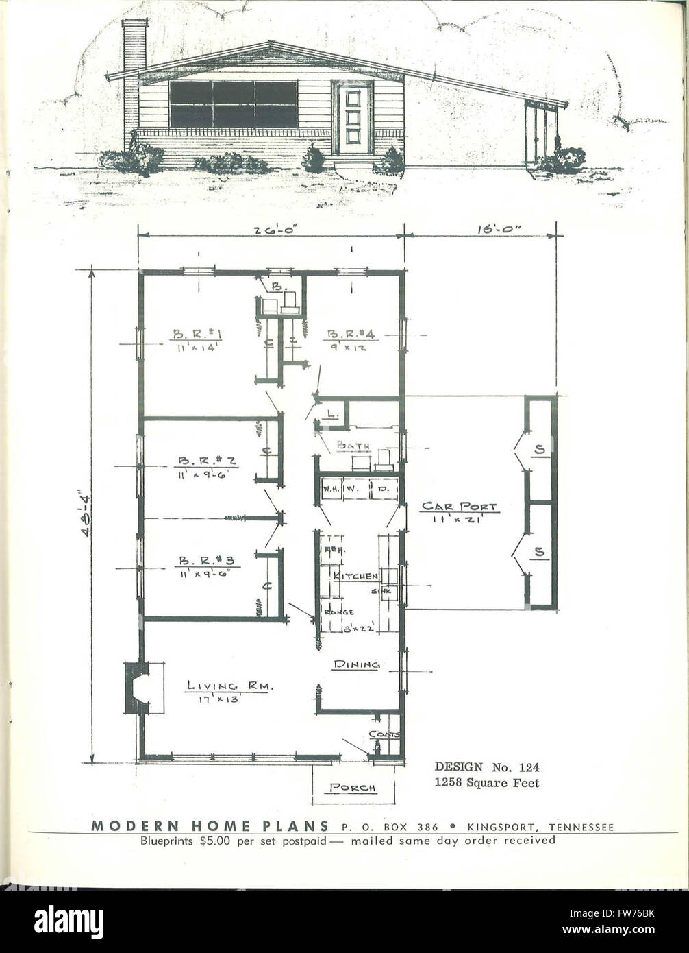 Modern home plans by Modern Home Plans Published c. 1955 Stock Photo ...