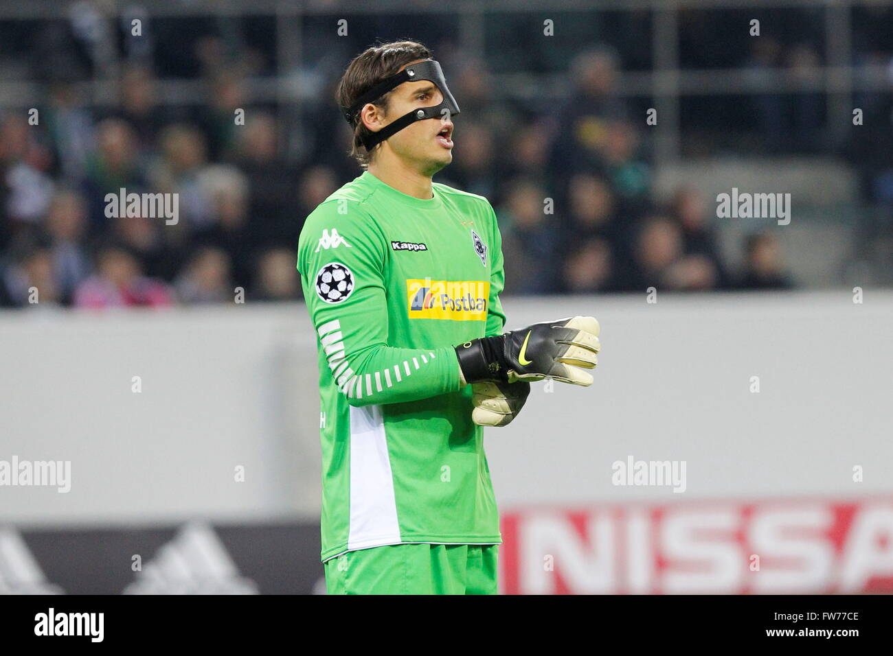 Yann Sommer in action during the champion league match Monchengladbach  Juventus Monchengladbach, November 3, 2015 Stock Photo